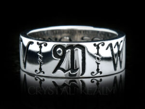 8mm wide posy ring with initials or name