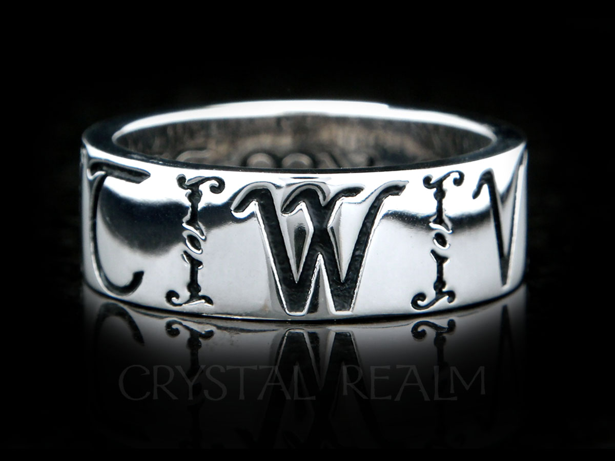 Initial or name posy ring with Russian accents