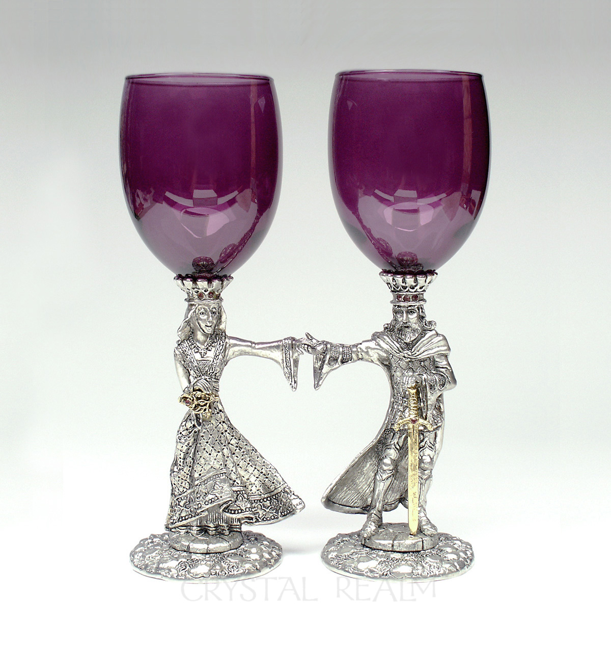 arthur and guinevere toasting glasses purple k310b
