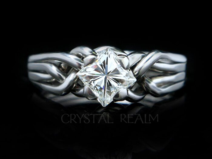 Avalon Engagement Puzzle Ring with Princess-Cut Diamond - Puzzle Rings,  Engagement Puzzle Rings, Posy Rings, Celtic Wedding Bands