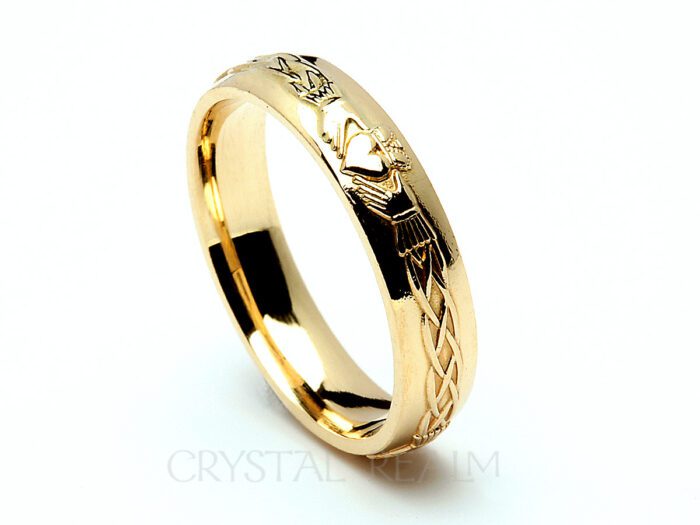14K yellow gold Irish Celtic claddagh ring