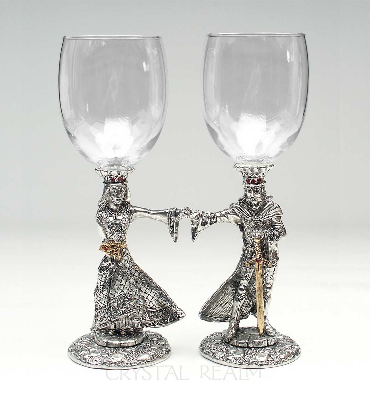 Arthur and Guinevere toasting glasses