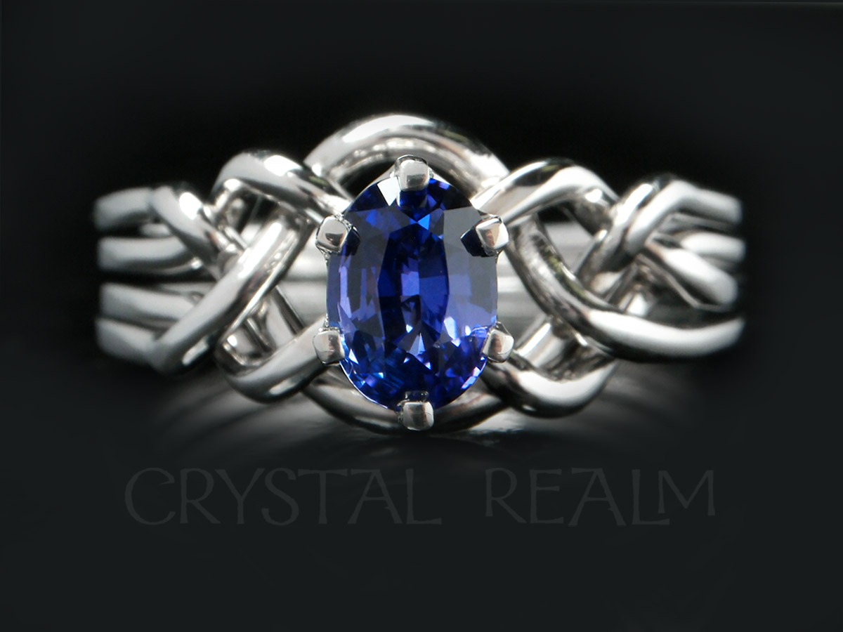 oval color change sapphire puzzle engagement ring