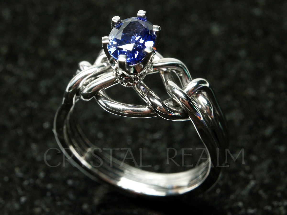oval color change sapphire engagement puzzle ring