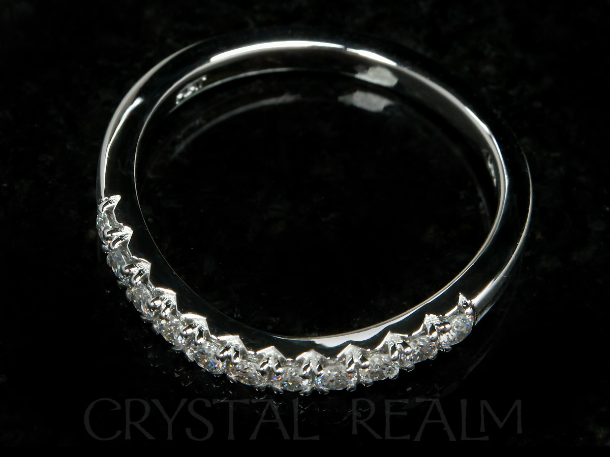 diamond shadow band for a puzzle engagement ring with a standard or tight weave