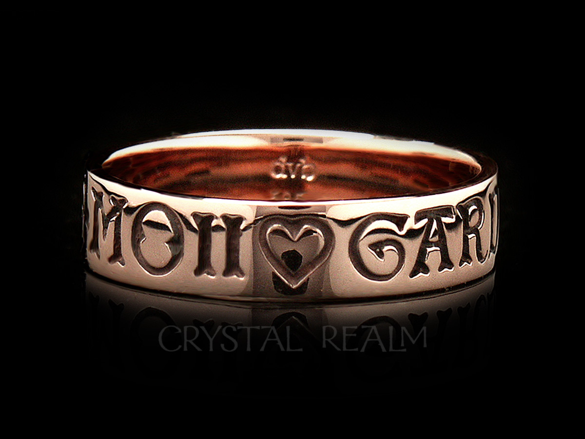 rose gold french poesy ring here is my heart guard it well