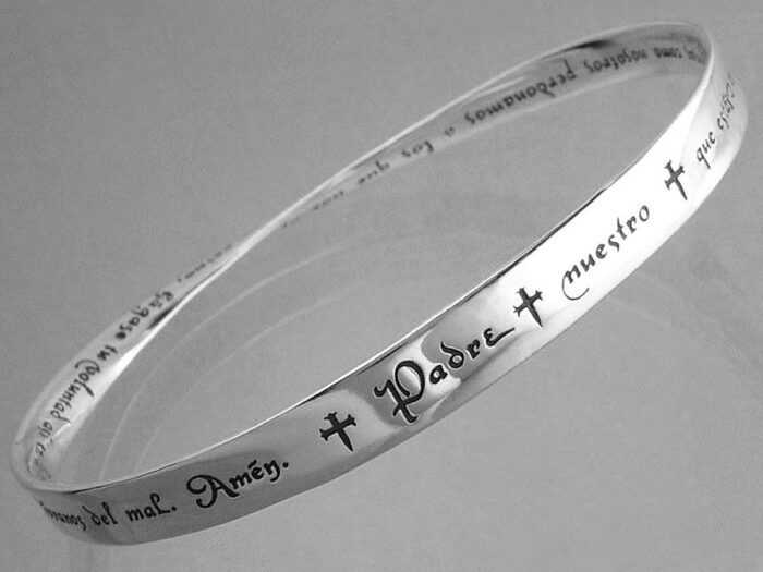 Lord's Prayer In Spanish Sterling Silver Bracelet